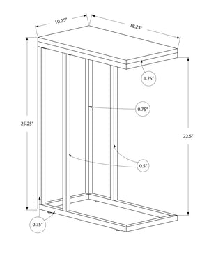 Homeroots 18.25" X 10.25" X 25.25" Greyblack Particle Board Metal  Accent Table Grey,Black  333185