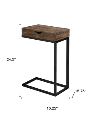 HomeRoots 10.25" Elegant Accent Table with Stylish Drawer, Durable Design for Compact Spaces & Versatile Use Brown,Black 333187