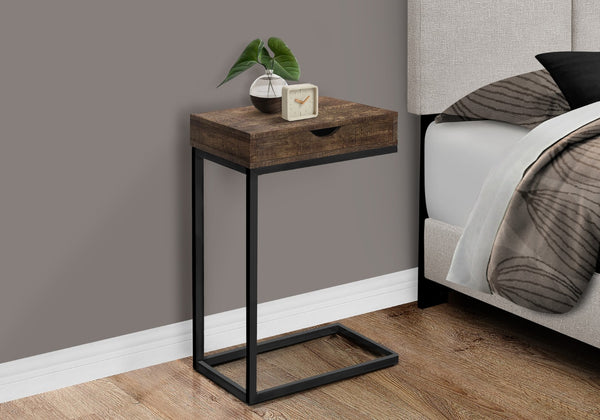 HomeRoots 10.25" Elegant Accent Table with Stylish Drawer, Durable Design for Compact Spaces & Versatile Use Brown,Black 333187