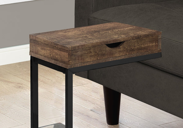HomeRoots 10.25" Elegant Accent Table with Stylish Drawer, Durable Design for Compact Spaces & Versatile Use Brown,Black 333187