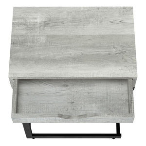 HomeRoots 10.25" Elegant Accent Table with Stylish Drawer, Durable Design for Compact Spaces & Versatile Use Grey,Black 333188