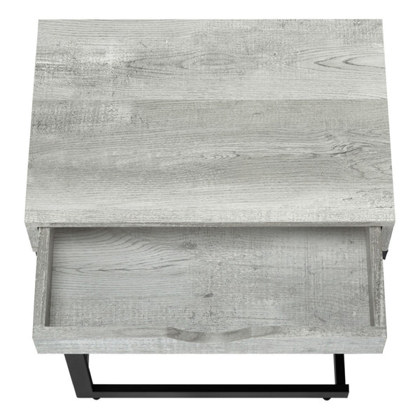 HomeRoots 10.25" Elegant Accent Table with Stylish Drawer, Durable Design for Compact Spaces & Versatile Use Grey,Black 333188