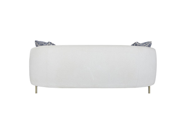English Elm Rounded Sofa Plush White Upholstered with Dacron Wrapped Cushion, 1.8 Density Foam, Durable Design B2699P238666