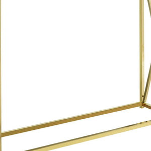 HomeRoots 42" Elegant Glass Top Console Table with Sleek Metallic Frame - Perfect for Entryways and Decor Gold,Clear 333202