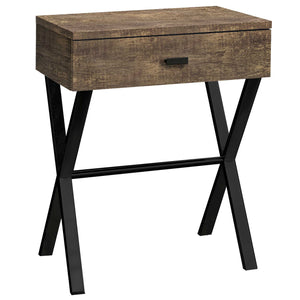 Homeroots 22" Black And Brown Wood And Metal End Table With Drawer Brown,Black  333206