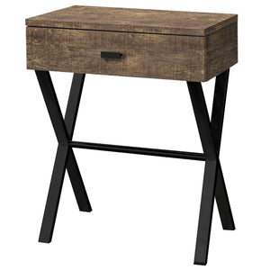 Homeroots 22" Black And Brown Wood And Metal End Table With Drawer Brown,Black  333206