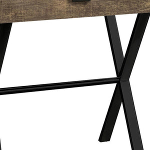 HomeRoots 22" Sleek Silver and White End Table with Drawer - Modern Accent for Living Rooms or Small Spaces Brown,Black 333206