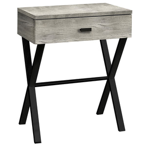 Homeroots 22" Black And Gray Wood And Metal End Table With Drawer Grey,Black  333207