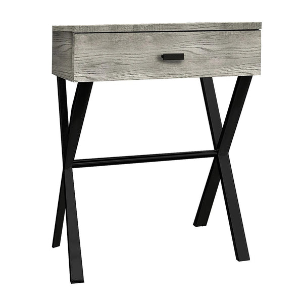 Homeroots 22" Black And Gray Wood And Metal End Table With Drawer Grey,Black  333207