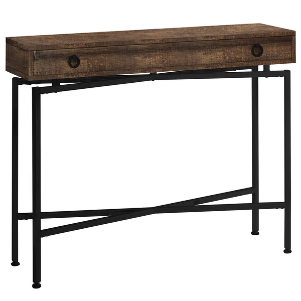 Homeroots 43" Brown And Black Cross Leg Console Table Brown,Black  333209
