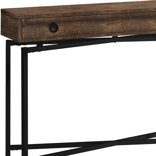 HomeRoots 43" Elegant Cross-Leg Console Table – Versatile Modern Design for Entryways, Living Rooms & Offices Brown,Black 333209