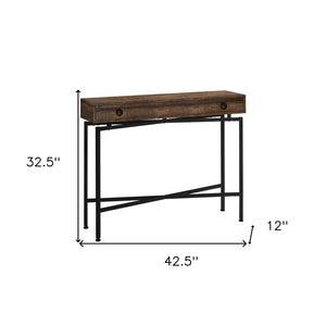 HomeRoots 43" Elegant Cross-Leg Console Table – Versatile Modern Design for Entryways, Living Rooms & Offices Brown,Black 333209