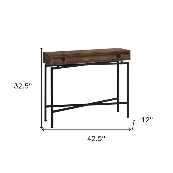 HomeRoots 43" Elegant Cross-Leg Console Table – Versatile Modern Design for Entryways, Living Rooms & Offices Brown,Black 333209