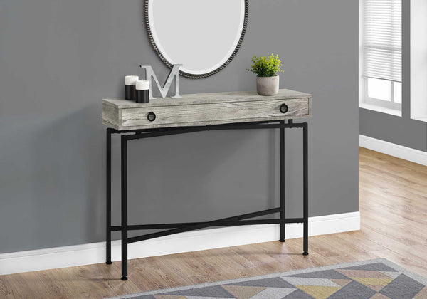 Homeroots 43" Gray And Black Cross Leg Console Table Grey,Black  333210