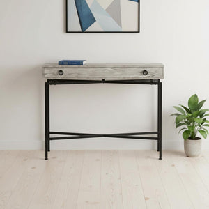 HomeRoots 43" Elegant Cross-Leg Console Table – Versatile Modern Design for Entryways, Living Rooms & Offices Grey,Black 333210