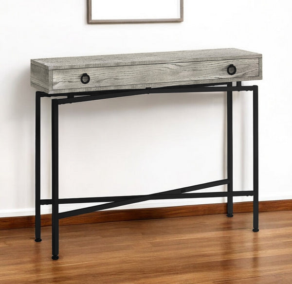 Homeroots 43" Gray And Black Cross Leg Console Table Grey,Black  333210