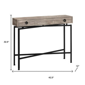 HomeRoots 43" Elegant Cross-Leg Console Table – Versatile Modern Design for Entryways, Living Rooms & Offices Taupe,Black 333211