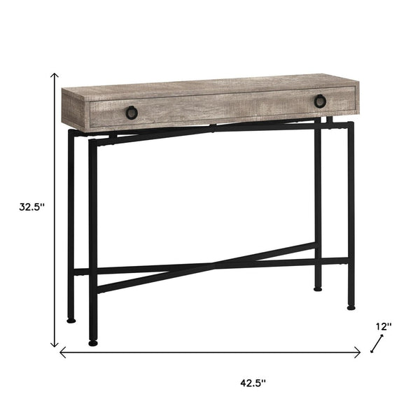 HomeRoots 43" Elegant Cross-Leg Console Table – Versatile Modern Design for Entryways, Living Rooms & Offices Taupe,Black 333211
