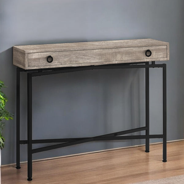 Homeroots 43" Taupe And Black Cross Leg Console Table Taupe,Black  333211