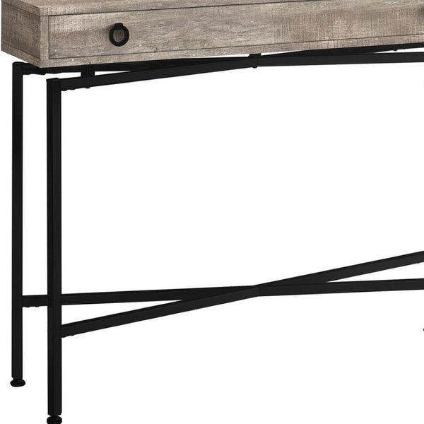 HomeRoots 43" Elegant Cross-Leg Console Table – Versatile Modern Design for Entryways, Living Rooms & Offices Taupe,Black 333211
