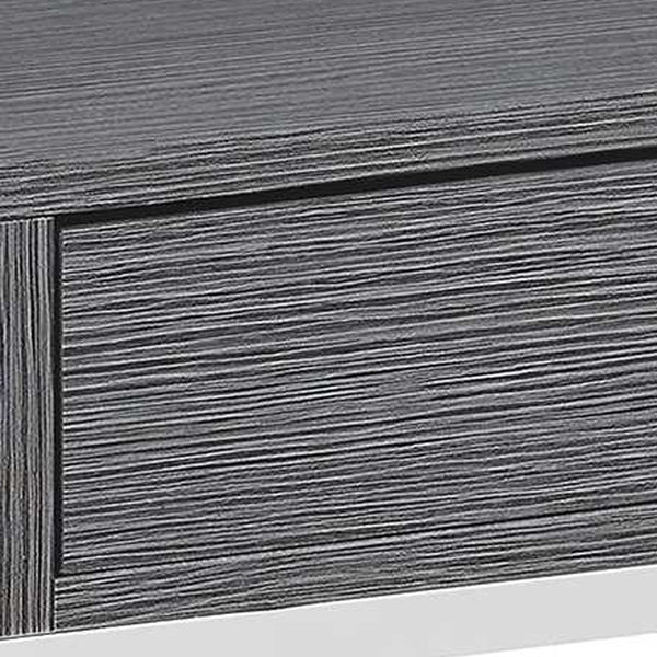 Homeroots 24" Silver And Gray Wood And Metal End Table With Drawer And Shelf Grey  333230
