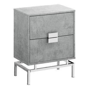 Homeroots 24" Silver And Gray End Table With Two Drawers Grey  333234