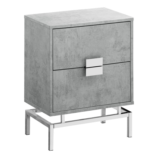 Homeroots 24" Silver And Gray End Table With Two Drawers Grey  333234