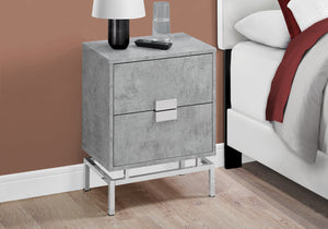 Homeroots 24" Silver And Gray End Table With Two Drawers Grey  333234