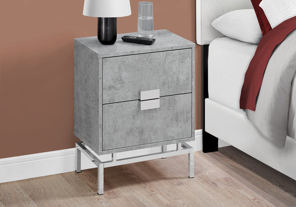 Homeroots 24" Silver And Gray End Table With Two Drawers Grey  333234
