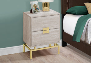 Homeroots 24" Gold And Beige End Table With Two Drawers Beige,Gold  333236