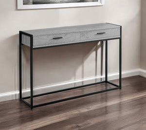 Homeroots 48" Gray And Black Frame Console Table And Drawers Grey,Black  333244