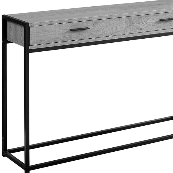 Homeroots 48" Gray And Black Frame Console Table And Drawers Grey,Black  333244