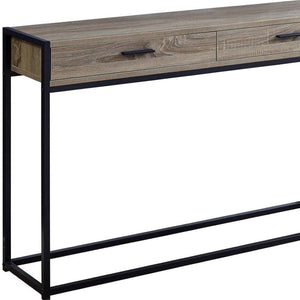 HomeRoots 48" Modern Console Table with Drawers - Stylish Storage Solution for Entryway and Living Spaces Dark Taupe,Black 333245