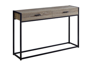 HomeRoots 48" Modern Console Table with Drawers - Stylish Storage Solution for Entryway and Living Spaces Dark Taupe,Black 333245