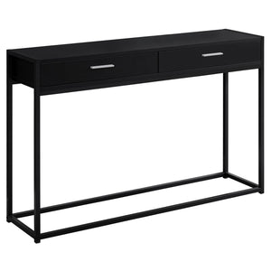 Homeroots 48" Black Frame Console Table And Drawers Black,Black  333246