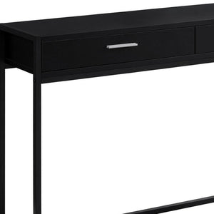 HomeRoots 48" Modern Console Table with Drawers - Stylish Storage Solution for Entryway and Living Spaces Black,Black 333246
