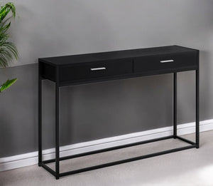 Homeroots 48" Black Frame Console Table And Drawers Black,Black  333246