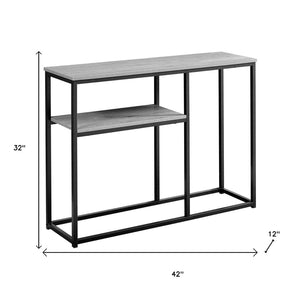 HomeRoots 42" Modern Console Table with Ample Storage, Durable Frame for Entryway or Living Room Décor Grey,Black 333247