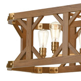 Structure 48'' Wide 8-Light Linear Chandelier - Medium Oak 33325/8 Elk Lighting