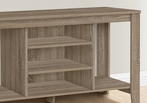 HomeRoots 48" Taupe Wood Open Shelving TV Stand - Stylish Storage Solution for Living Room and Office Spaces Dark Taupe 333253