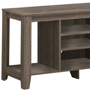 Homeroots 48" Deep Taupe Open Shelving Tv Stand Dark Taupe Manufactured Wood 333253