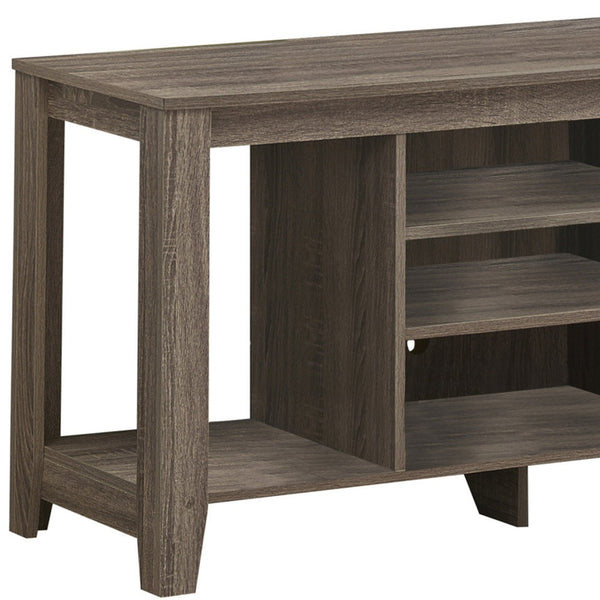 Homeroots 48" Deep Taupe Open Shelving Tv Stand Dark Taupe Manufactured Wood 333253