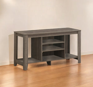 Homeroots 48" Deep Taupe Open Shelving Tv Stand Dark Taupe Manufactured Wood 333253