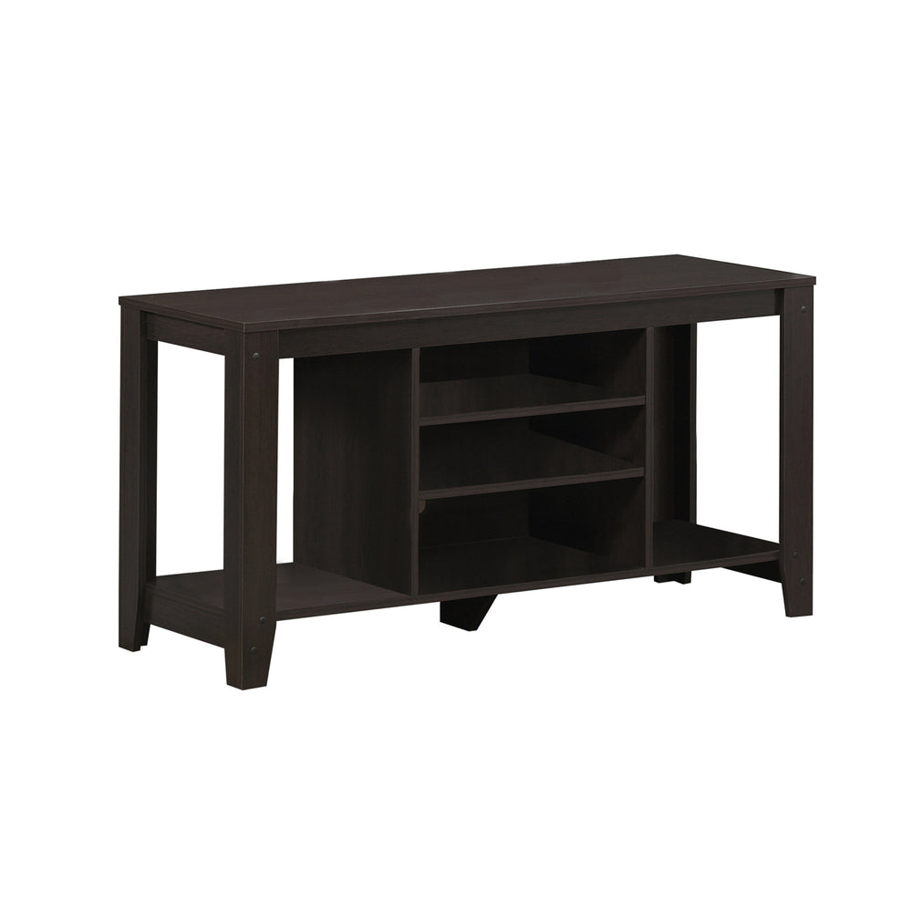 Homeroots 48" Dark Brown Open Shelving Tv Stand Cappuccino Manufactured Wood 333254