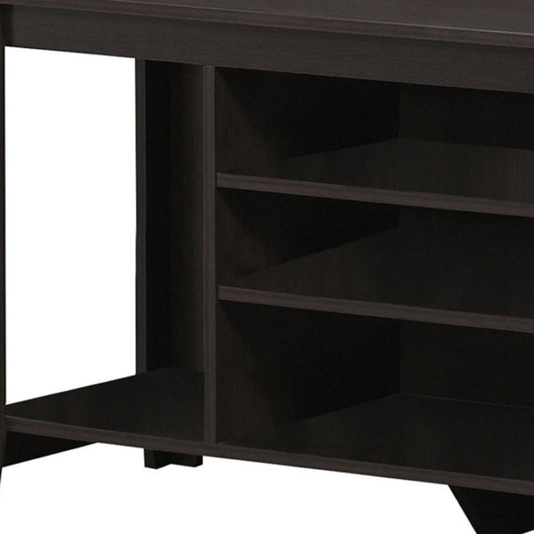 HomeRoots 48" Taupe Wood Open Shelving TV Stand - Stylish Storage Solution for Living Room and Office Spaces Cappuccino 333254
