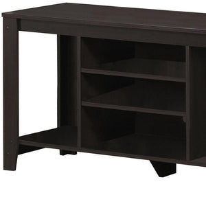 HomeRoots 48" Taupe Wood Open Shelving TV Stand - Stylish Storage Solution for Living Room and Office Spaces Cappuccino 333254
