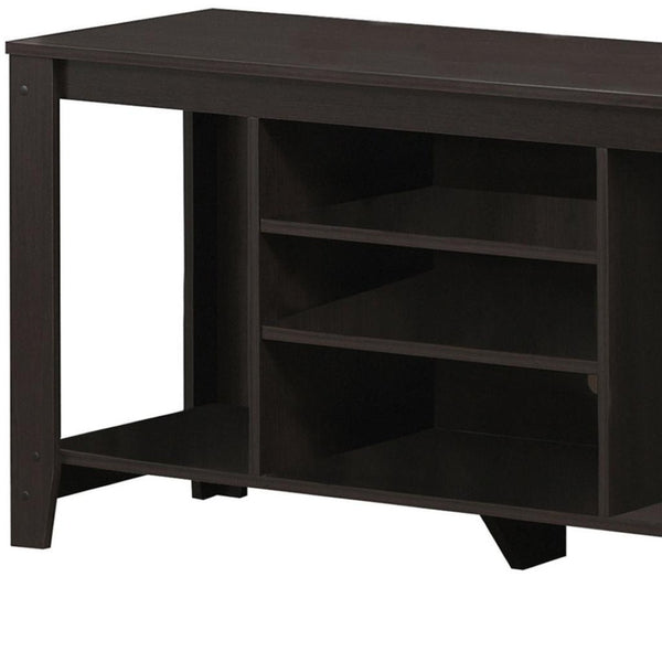 HomeRoots 48" Taupe Wood Open Shelving TV Stand - Stylish Storage Solution for Living Room and Office Spaces Cappuccino 333254