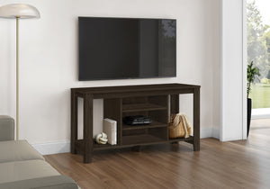 HomeRoots 48" Taupe Wood Open Shelving TV Stand - Stylish Storage Solution for Living Room and Office Spaces Cappuccino 333254