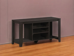 Homeroots 48" Dark Brown Open Shelving Tv Stand Cappuccino Manufactured Wood 333254