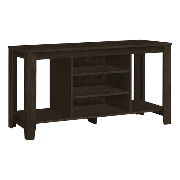 HomeRoots 48" Taupe Wood Open Shelving TV Stand - Stylish Storage Solution for Living Room and Office Spaces Cappuccino 333254